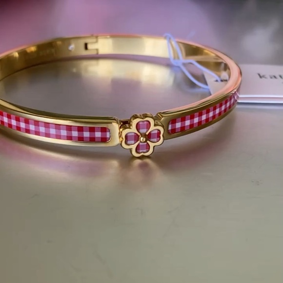 Kate Spade Heritage Spade Flower Metal Thin Hinged Bangle NWT - Picture 4 of 7